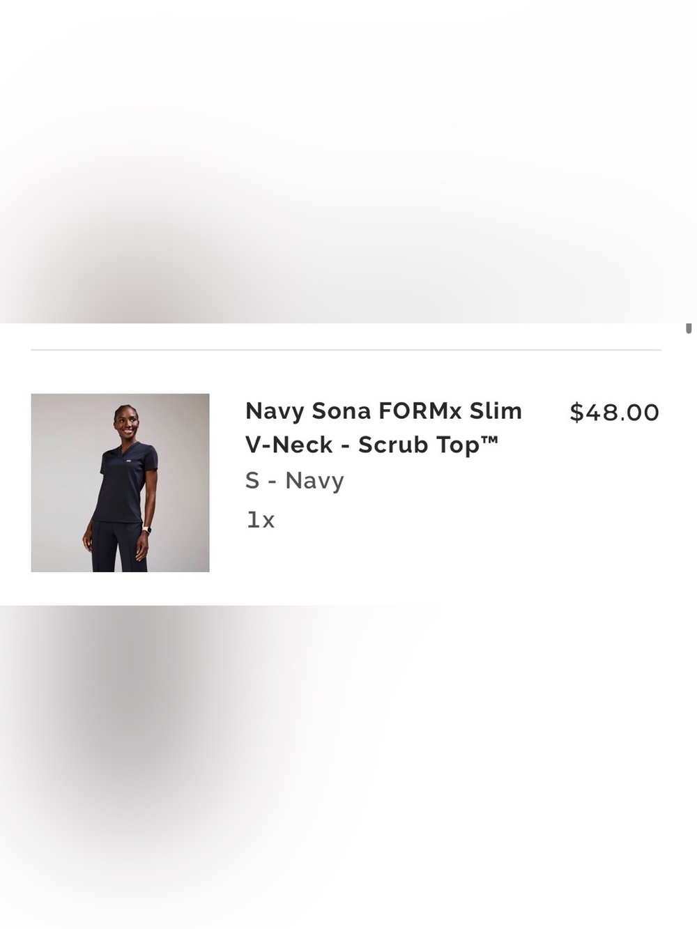 FIGS Navy High Waisted Scrub Pant (S/P) and Sona FORMx top (S) - Picture 3 of 5